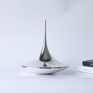 Mesa de centro moderna de metal plateado para decoración del hogar, adorno giratorio giroscópico para sala de recepción de Hotel, vestíbulo de escritorio, decoración del hogar - Product Image 5