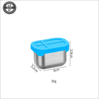 Boîte à goûter pour enfants en acier inoxydable 304, 50-230 ml, gobelet à sauce bento avec couvercle en silicone |   Conteneur de stockage alimentaire portable étanche