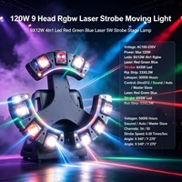 Projecteur de scène DJ multifonctionnel 34/55 canaux DMX, vitesse de stroboscope réglable 0-20 fois/s, laser RGB LED Par Light IP20 pour fêtes et clubs