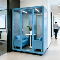 Cabine insonorisée modulaire moderne pour six personnes, cabine silencieuse, salle de réunion partagée pour entreprises, salle de négociation, immeuble de bureaux