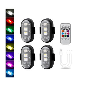 2/4/6x 7色ワイヤレス航空機LED RGBドローンストロボライトオートバイ用バイクリモート警告ライト信号ライト - Product Image 2