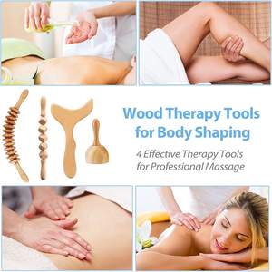 4er Pack Holz therapie Lymph drainage Massage werkzeuge Body Shaping Kit - Product Image 3