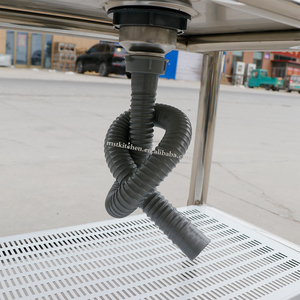 <span class=keywords><strong>Fregadero</strong></span> Doble de Acero Inoxidable para Cocina Comercial con Grifo, Superficie Cepillada Hecha a Mano, Soporte Independiente y Patas Ajustables - Product Image 4