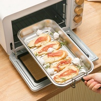 Boîte de rangement en acier inoxydable 304 de grande capacité avec couvercle, boîte à pain hermétique, boîte de réfrigération pour la cuisson maison