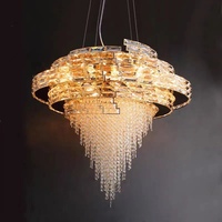 Nouveau Lustre en Cristal LED Intelligent à Commande Vocale, Style Moderne et Luxe Léger, Grande Suspension pour Escaliers et Atriums – Ventes 2023