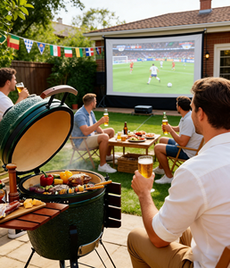 SEB 26 Kamado Moderno Barbecue in Acciaio Inossidabile con Carrello - Senza Fumo e Portatile <span class=keywords><strong>per</strong></span> Feste e Celebrazioni di Partite di Calcio - Product Image 1