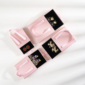 กล่องกระดาษบรรจุภัณฑ์เครื่องประดับแบบกำหนดเอง กล่องเก็บชุดเครื่องประดับแบบลิ้นชัก กล่องใส่ต่างหู สร้อยคอ แหวน พร้อมหูหิ้ว - Product Image 2