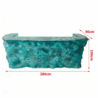 Table de bar en acrylique transparente et lumineuse de style hôtelier Crystal Island, design contemporain, pour la maison, la cuisine et le salon, hôtel