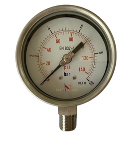 <strong>Hydraulic</strong> Water <strong>Pressure</strong> <strong>Gauge</strong> 0-100bar/1450psi - Glycerin Filled, Stainless Steel, 1/4" NPT, IP65 Rated - Product Image 5
