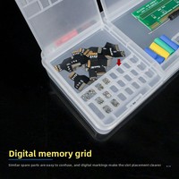 Dreifach faltbare rechteckige Aufbewahrungsbox aus Kunststoff für Handy-Motherboards, Bildschirm-Flexkabel, Schrauben, Kameramodule, Endstecker und Ohrhörer