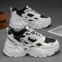 Chaussures de sport décontractées pour hommes, tendance, polyvalentes, à semelle épaisse, augmentant la taille, style papa, nouvelle collection automne, respirantes, en maille, semelle intérieure en EVA