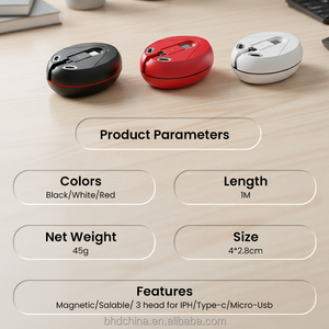 Cavo di Ricarica Magnetico Retrattile 3 in 1 con Porte Type C/L/Micro USB, Organizzatore di Cavi a Ricarica Rapida - Product Image 6
