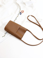 Dompet Ponsel Wanita Kulit PU Tas Bahu Kulit Lembut dengan Penutup Magnetik untuk Belanja Sehari-hari