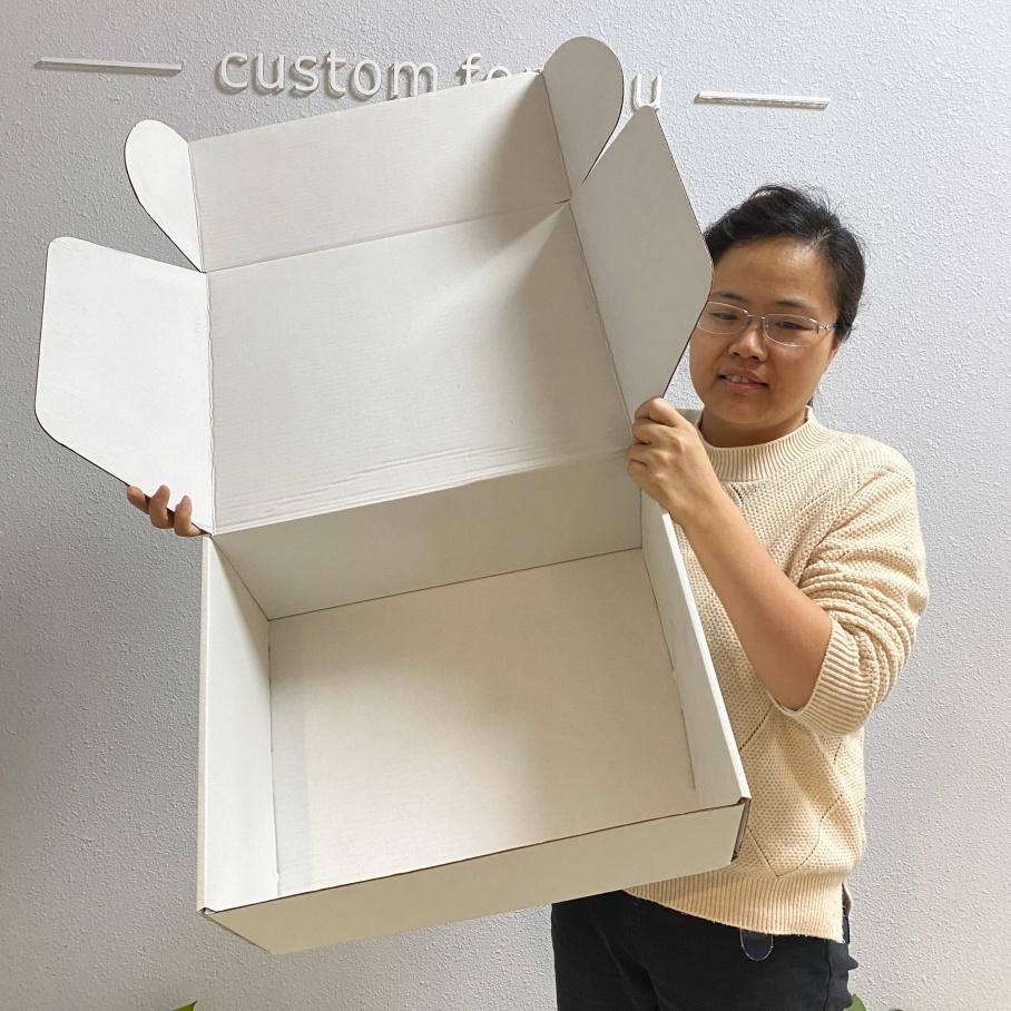 Custom Double Side Coated Recyclable Corrugated Cardboard Mail Moving Shipping Boxes Logo Printed Packaging Promotion Grocery