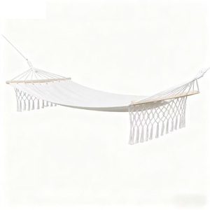 <span class=keywords><strong>Hamaca</strong></span> Individual para Acampar al Aire Libre con Borlas <span class=keywords><strong>de</strong></span> <span class=keywords><strong>Lona</strong></span> <span class=keywords><strong>y</strong></span> Poste <span class=keywords><strong>de</strong></span> <span class=keywords><strong>Madera</strong></span> Ligero para Patio, Balcón o Terraza - Característica Duradera - Product Image 2