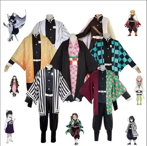 Comic Con Nezuko Conjunto Completo Mitsuri Anime Cosplay Traje Kamado Kimono Tanjiro Demon Slayer Set Traje com Acessórios