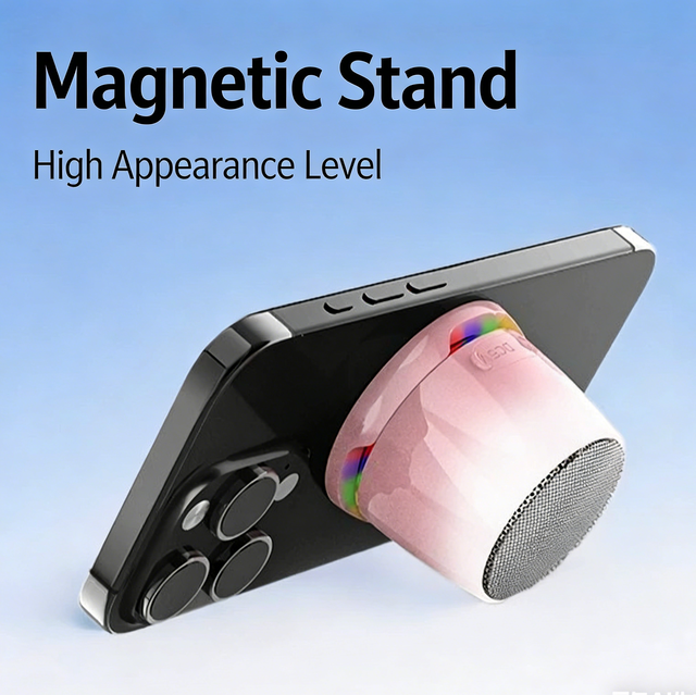 Factory Wholesale Magnetic Wireless Speaker with JL 6.0 Chip Stereo Speaker Mini Phone Stand Wireless Desktop Speaker