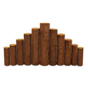 Valla de troncos de madera para árbol de Navidad, 46x5x27 cm, recinto resistente con 11 troncos - Product Image 1
