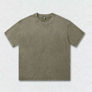 Camiseta Retro de Cuello Redondo para Hombre, 100% Algodón, Gruesa, Transpirable, Antiarrugas, Corte Regular, con Logotipo en la Espalda, Estilo Casual para Primavera/Verano - Product Image 3