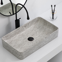Lavabo en céramique occidentale moderne, rectangulaire, en porcelaine, pour salles de bain, sanitaires et équipements de salle de bain