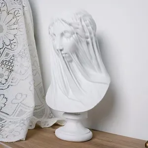 Figuras Griegas Personalizadas, Estatua Misteriosa de Dama Joven con Velo, Esculturas Minimalistas para Decoración del Hogar, Decoración para Estanterías de Estudio - Product Image 3