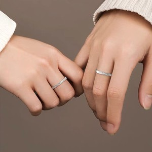 925 all'ingrosso <span class=keywords><strong>argento</strong></span> sterling anello di <span class=keywords><strong>fidanzamento</strong></span> fabbrica personalizzato aperto regolabile coppia set di anelli per donne uomini gioielli regalo - Product Image 5