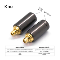Adaptateur audio RCA plaqué or 2 broches Kno, neuf, en bronze phosphoreux, sortie AC, connecteur pour écouteurs 3,5 mm, trou de broche 0,78 mm, court 4 mm