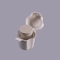 Boîte cadeau en pulpe de bagasse biodégradable moulée pour emballage de vin, personnalisable
