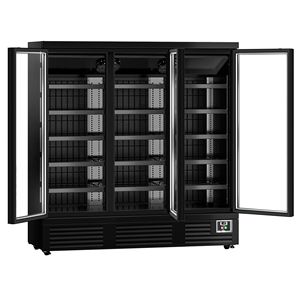 GGM Gastro Freestanding Electric Compressor Freezer Shelf-1890mm-1539 Liters-with 3 Double-Glazed Hinged Doors & 5 Shelves - Product Image 4