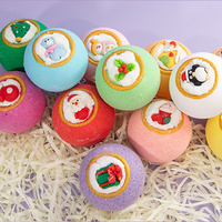 Lot de 12 bombes de bain pour enfants avec jouet surprise à l'intérieur, bombes de bain moussantes faites à la main pour filles et garçons, cadeau de Noël