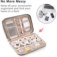 Pochette de rangement matelassée personnalisée avec logo, élégante et douce, pour câbles, accessoires de voyage, chargeur compact, sac de transport rembourré