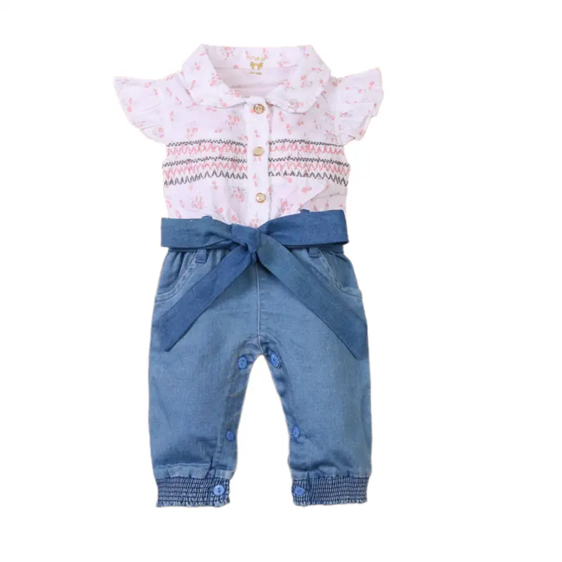 Good Selling Girls Summer Suit Children Boutique Clothes Kids Clothes Girls Jeans Jumpsuit For Hot Selling