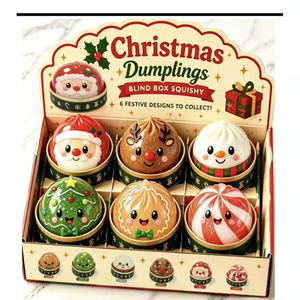 Caja Sorpresa de Navidad con Juguete Blandito Antiestrés, Lindo Juguete de Navidad para Apretar, Regalo Sorpresa Coleccionable para Niños en Fiestas Navideñas - Product Image 1