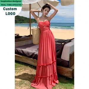 ชุดเดรสยาวสไตล์แฟชั่นสำหรับวันหยุดริมทะเล เหมาะสำหรับผู้หญิง ดีไซน์เซ็กซี่ ปี 2025 - Product Image 6