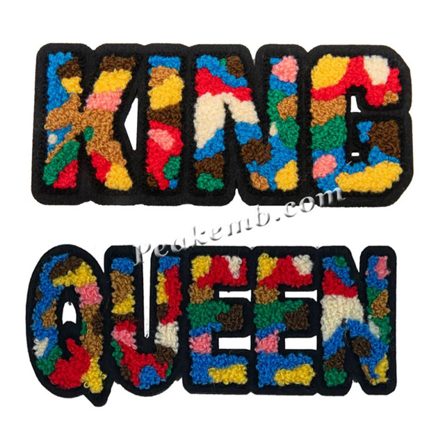 Hot Sale Custom Color Varsity Chenille Embroidery Letter Patches for Pouch 3d Iron on Chenille Patch Embroidery Letter