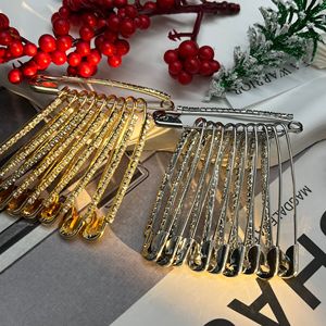 Alloy Rhinestone Safety Pins 10Pcs <b>Gold</b> Silver Set Fashion Brooches For Clothing Waist Cinching Accessory Unisex Decorative Pins - Product Image 1