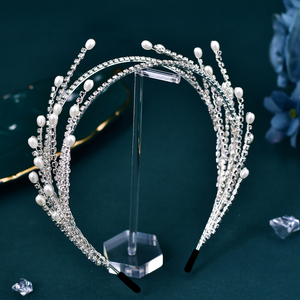 Diadema nupcial plateada, diseño de ramas brillantes, accesorios para el cabello, joyería para el cabello para mujer, para boda, fiesta, Festival, Aro para el cabello <span class=keywords><strong>HP605</strong></span> - Product Image 2