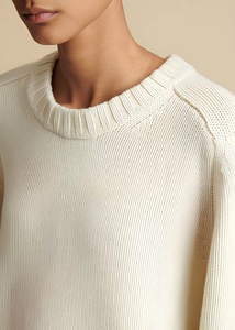 Suéter de Cuello Redondo Personalizado para Mujer, Mezcla de Lana y Cachemira, Fabricante de Prendas de Punto OEM, Top de Punto Informal - Product Image 3