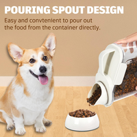 250514 Contenant en plastique hermétique pour aliments pour animaux de compagnie avec bec verseur et tasses doseuses – Rangement portable pour croquettes pour chat