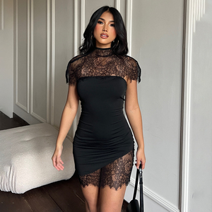 Conjunto de Vestido de Dos Piezas con Encaje para Mujer, Vestido Ajustado, Mini Vestido Casual de Verano, Atuendo de Moda para Mujer - Product Image 6