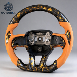 Volante Deportivo Personalizado de Fibra de Carbono Forjada y Cuero con Luces LED para Dodge Charger Challenger SRT Scat Pack 2016 2017 2018 2021 2023 - Product Image 2