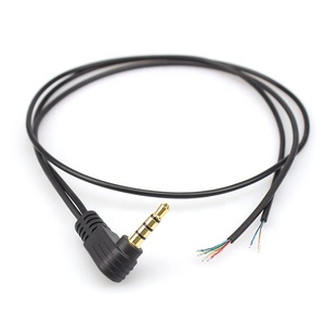 Cable de Audio Personalizado de <span class=keywords><strong>90</strong></span> Grados con Conector <span class=keywords><strong>Jack</strong></span> de <span class=keywords><strong>3.5</strong></span> <span class=keywords><strong>mm</strong></span> a Cable Abierto de 4 Polos para Micrófono y Auriculares - Product Image 5
