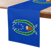 Taplak Meja Poliester Desain Khusus Bendera Pohnpei Meningkatkan Kebersihan Meja Untuk Ruang Makan, Meja Resepsi, dan Perjamuan