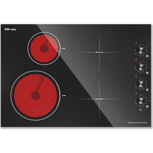 Bouton de contrôle haut de gamme 7800W hybride 4 brûleurs cuisinière avec 4 zones cuisinière électrique plaque de cuisson en céramique <span class=keywords><strong>Vitro</strong></span> intégrée - Product Image 1