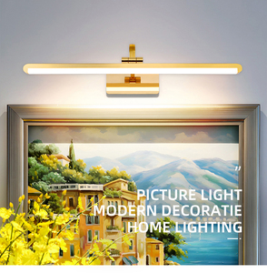 Lumière de vanité LED à finition métallique moderne, lumière de miroir de maquillage murale à intensité réglable avec éclairage haute définition pour salle de bain - Product Image 5