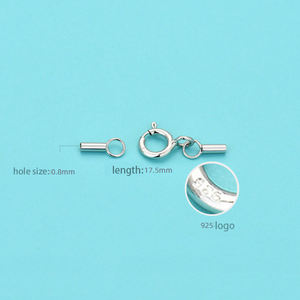 Embout en argent sterling S925 avec fermoir à homard, tube intérieur de 8 mm pour connecteurs de cordon en cuir pour la fabrication de colliers de bijoux - Product Image 4