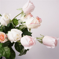 Fleurs artificielles Real Touch Flower Hydrate Rose Bud pour la décoration intérieure de mariage de fête à la maison