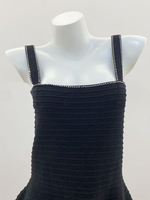 Robe de soirée Vespera ornée de strass, style bandage, élégante, col carré, sans manches, mini, avec cristaux, pour cocktail et club