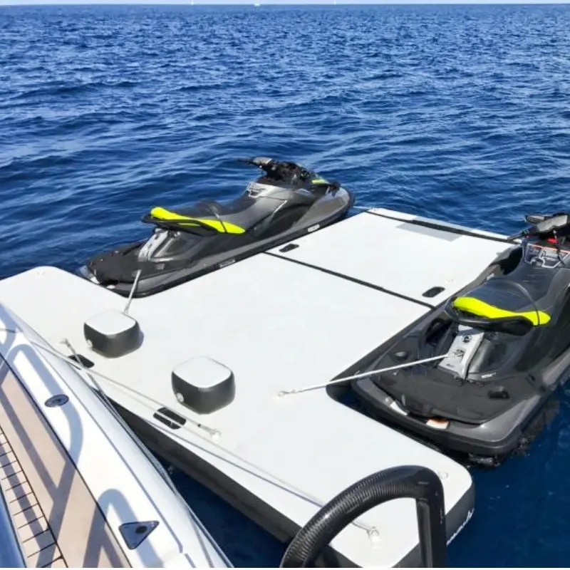 Damla dikiş pvc şişme yüzmek dock şişme pontoons yüzer iskele şişme platformu jet ski yüzer iskele