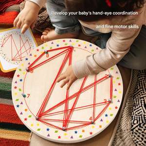 ギフトに最適！大人気！巻き上げロープ編みゲームおもちゃ 知育ロープ巻き上げパターンマッチングおもちゃ - Product Image 4